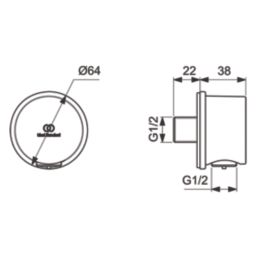 Ideal Standard Idealrain Round Wall Elbow for Shower Kits Rose 38mm