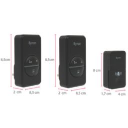 Byron DBY-23455BS Plug-In Wireless Door Chimes Black 2 Pack
