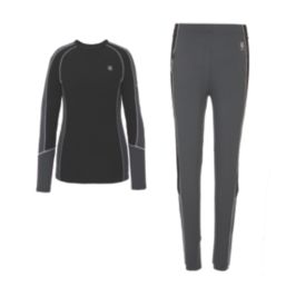 Dare 2B Exchange IV Womens Base Layer T-Shirt & Bottoms Black & Ebony Size 12