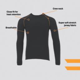 Site Kukl Long Sleeve Base Layer Top Black X Large 38" Chest