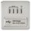 Knightsbridge  5.1A 25.5W 4-Outlet Type A USB Socket Brushed Chrome with White Inserts