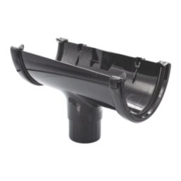 FloPlast Hi-Cap uPVC Round Running Outlet Black 115mm x 68mm