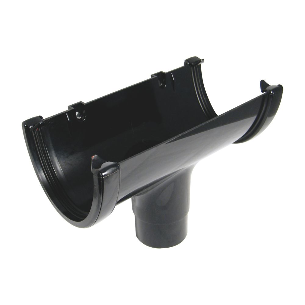 FloPlast Hi-Cap uPVC Round Running Outlet Black 115mm x 68mm - Screwfix
