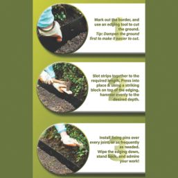 Apollo Metal Lawn Edge Kit (Straight) Matt Black Powder Coated 0.91m