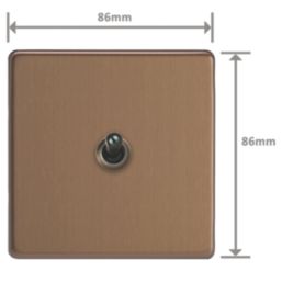 Varilight  10A 1-Gang 2-Way Light Switch  Brushed Bronze