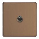 Varilight  10A 1-Gang 2-Way Light Switch  Brushed Bronze