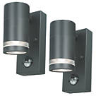 4lite Marinus Outdoor Wall Light With PIR & Photocell Sensor Anthracite 2 Pack