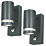 4lite Marinus Outdoor Wall Light With PIR & Photocell Sensor Anthracite 2 Pack