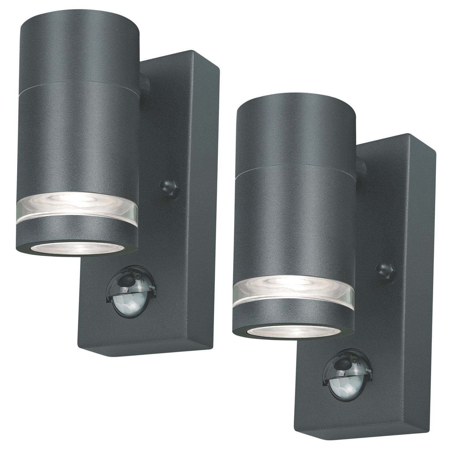 4lite Marinus Outdoor Wall Lights With PIR & Photocell Sensor Anthracite 2 Pack (667GG)