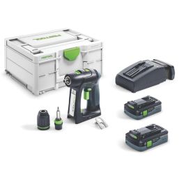 Festool C 18 HPC 4.0 I-Plus 18V 2 x 4.0Ah Li-Ion Airstream Li-High Power Brushless Cordless Drill Driver