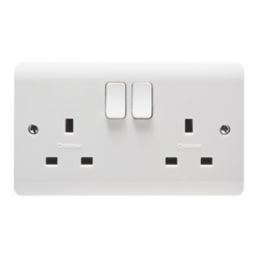 Crabtree Instinct 13A 2-Gang DP Switched Socket White