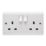 Crabtree Instinct 13A 2-Gang DP Switched Socket White