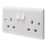 Crabtree Instinct 13A 2-Gang DP Switched Socket White