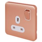 Schneider Electric Lisse Deco 13A 1-Gang DP Switched Socket Copper with LED with White Inserts