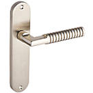 Smith & Locke Studland Fire Rated Latch Lever Door Handles Pair Chrome / Brushed Nickel