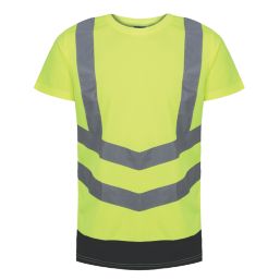 Regatta Pro Short Sleeve Hi-Vis T-Shirt Yellow / Navy X Large 46" Chest