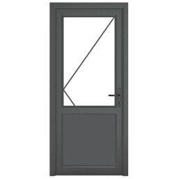 Crystal  1-Panel 1-Clear Light Left-Handed Anthracite Grey uPVC Back Door 2090mm x 840mm