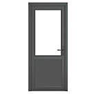 Crystal  1-Panel 1-Clear Light Left-Hand Opening Anthracite Grey uPVC Back Door 2090mm x 840mm