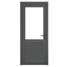 Crystal  1-Panel 1-Clear Light Left-Handed Anthracite Grey uPVC Back Door 2090mm x 840mm