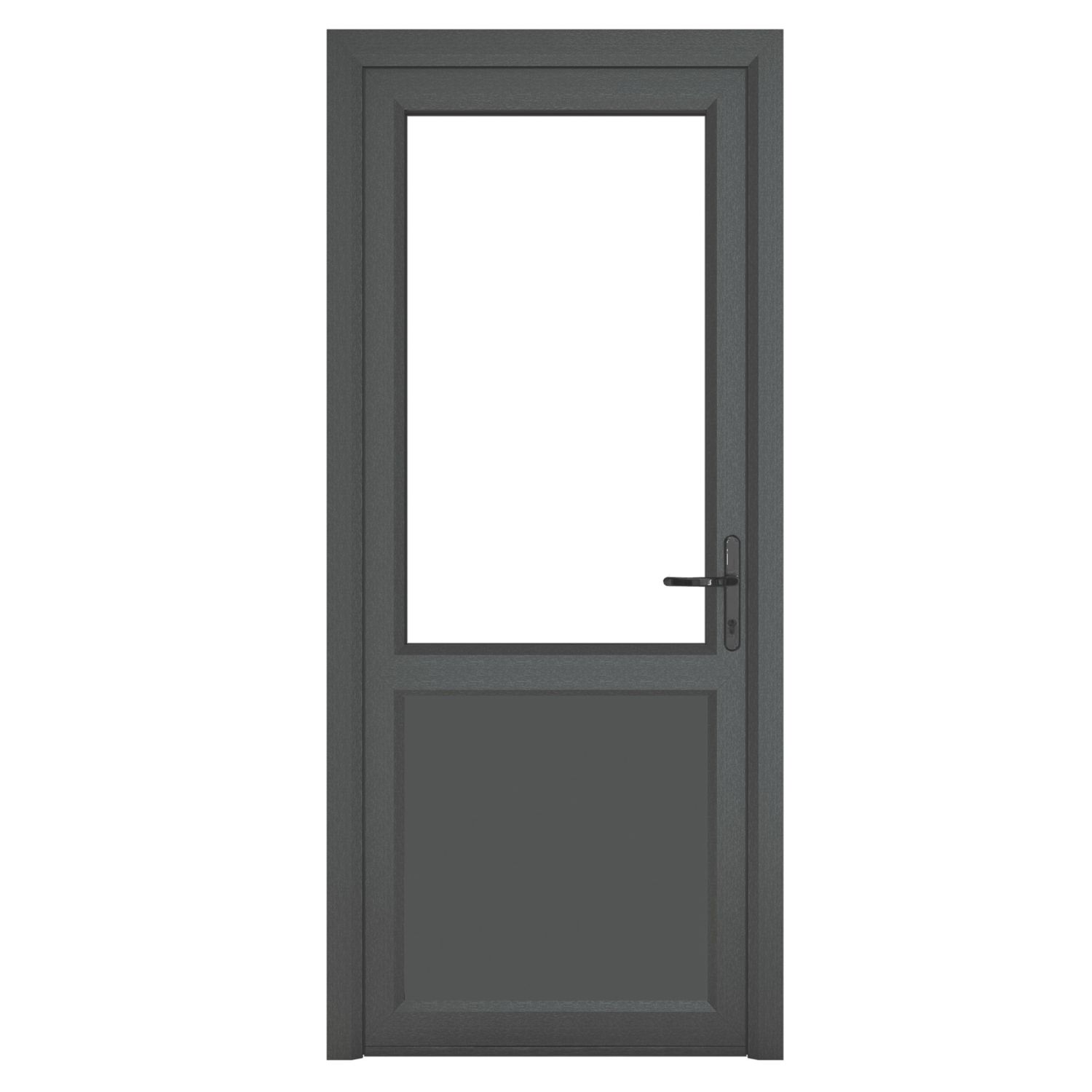 Crystal 1-Panel 1-Clear Light Left-Handed Anthracite Grey uPVC Back Door 2090mm x 840mm (667KF)