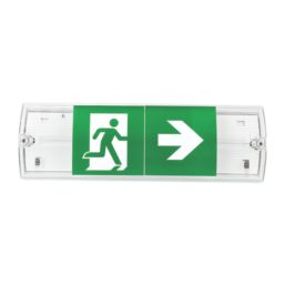 Sylvania LiFeSafe Indoor & Outdoor Maintained or Non-Maintained Emergency Rectangular LED Bulkhead Light with Exit Arrows White 3W 165lm