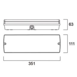 Sylvania LiFeSafe Indoor & Outdoor Maintained or Non-Maintained Emergency Rectangular LED Bulkhead Light with Exit Arrows White 3W 165lm