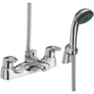 Refurb Bristan Cadet Chrome 80mm Deck Mounted Dual Control Manual Shower Mixer Tap