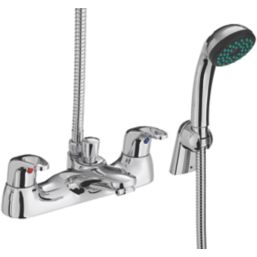 Refurb Bristan Cadet Chrome 80mm Deck Mounted Dual Control Manual Shower Mixer Tap