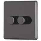 Arlec  2-Gang 2-Way LED Dimmer Switch  Black Nickel