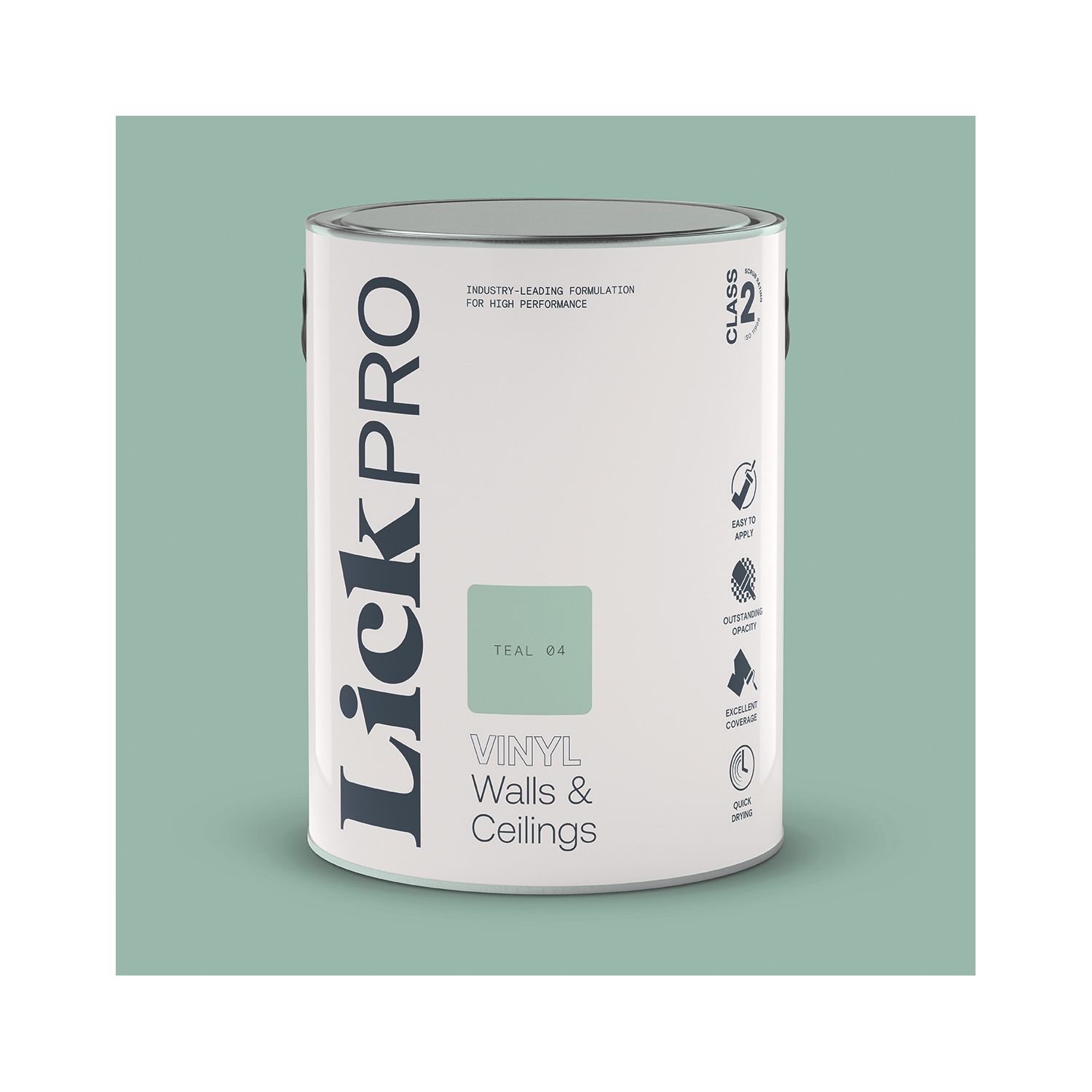 LickPro 5Ltr Teal 04 Vinyl Matt Emulsion Paint (667TM)