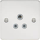Knightsbridge FP5APCG 5A 1-Gang Unswitched Socket Polished Chrome with Colour-Matched Inserts