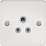 Knightsbridge  5A 1-Gang Unswitched Socket Polished Chrome with Colour-Matched Inserts