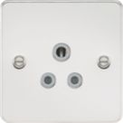 Knightsbridge  5A 1-Gang Unswitched Socket Polished Chrome with Colour-Matched Inserts