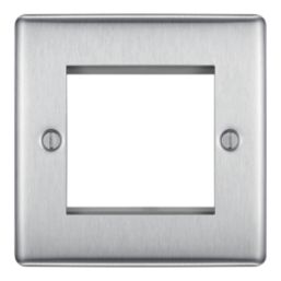 British General Nexus Metal 2-Module Modular Faceplate Brushed Steel