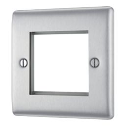 British General Nexus Metal 2-Module Modular Faceplate Brushed Steel