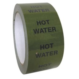 Essentials Hot Water Pipe Marking Tape Green 33m x 50mm