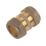 Flomasta  Brass Compression Equal Couplers 22mm 2 Pack
