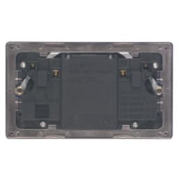 Varilight  13AX 2-Gang Unswitched Socket + 2.1A 10.5W 2-Outlet Type A USB Charger Mocha with Black Inserts