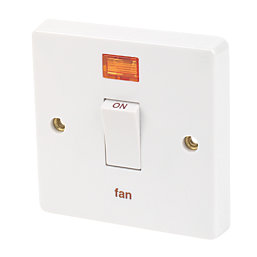 Crabtree Capital 20A 1-Gang DP Fan Isolator Switch White with Neon