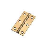 Polished Brass  Butt Hinges 64 x 35mm 2 Pack