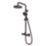 Meda Rear-Fed Exposed Black Thermostatic Push Button Mixer Shower