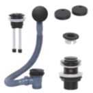 ETAL Matt Black Click‑Clack Bath & Basin Waste Pack