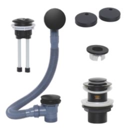 ETAL Matt Black Click‑Clack Bath & Basin Waste Pack