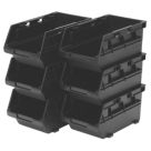 Bunker Load-Up Stack Storage Bins 1.00Ltr Black 6 Piece Set
