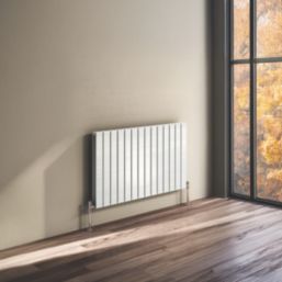 Reina Flat Double 600mm x 810mm 2821BTU White Horizontal Designer Radiator