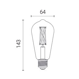 4lite WiZ E27 ST64 LED Filament Light Bulb 7W 640lm
