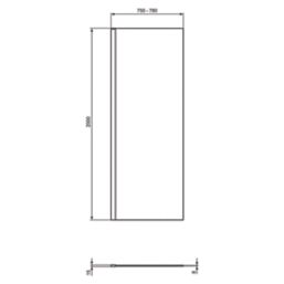 Ideal Standard i.life E2921EO Semi-Framed Wet Room Panel Clear Glass/Silver 800mm x 2000mm
