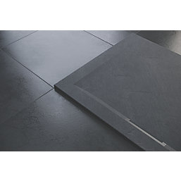 Mira Flight Level Square Shower Tray Slate Grey 800mm x 800mm x 25mm