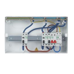 Schneider Electric Easy9 Compact 18-Module 9-Way Part-Populated High Integrity Dual RCD Consumer Unit with SPD