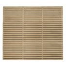 Forest  Double-Slatted  Garden Fence Panel Natural Timber 6' x 5' Pack of 3
